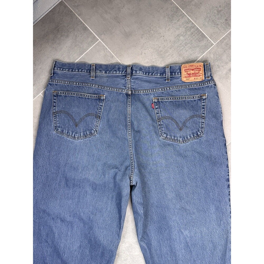 Levi's 560 Loose Tapered Jeans Men's 48X30 100% Cotton Y2K Medium Wash